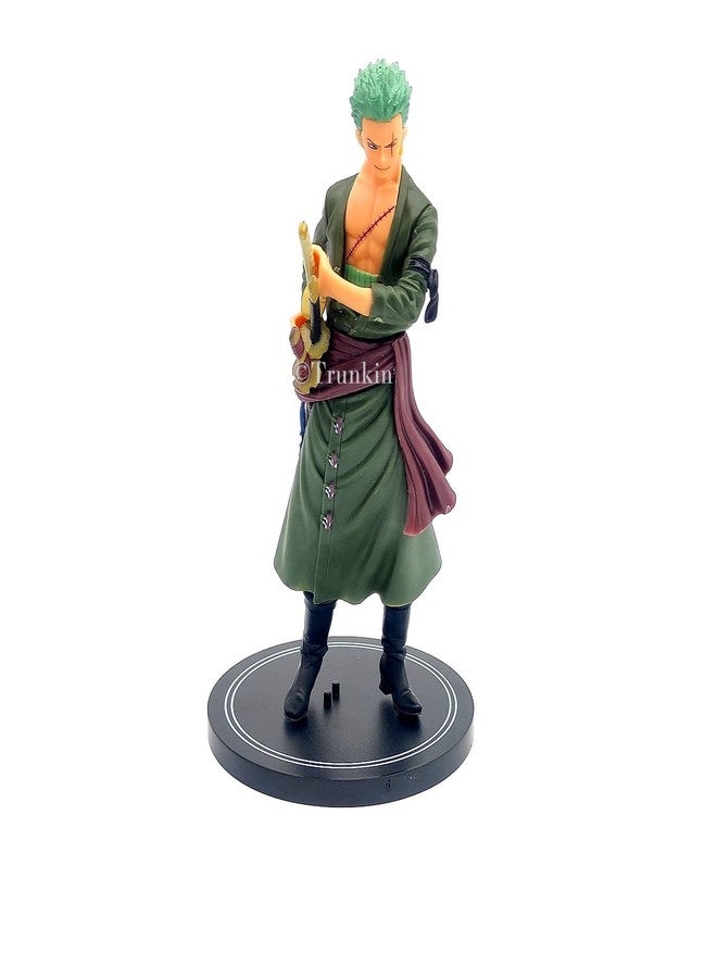 Trunkin One Piece Roronoa Zoro Action Figure with Stand PVC Anime Figurine Collectible Model Toy - 17 Cms - Image 1